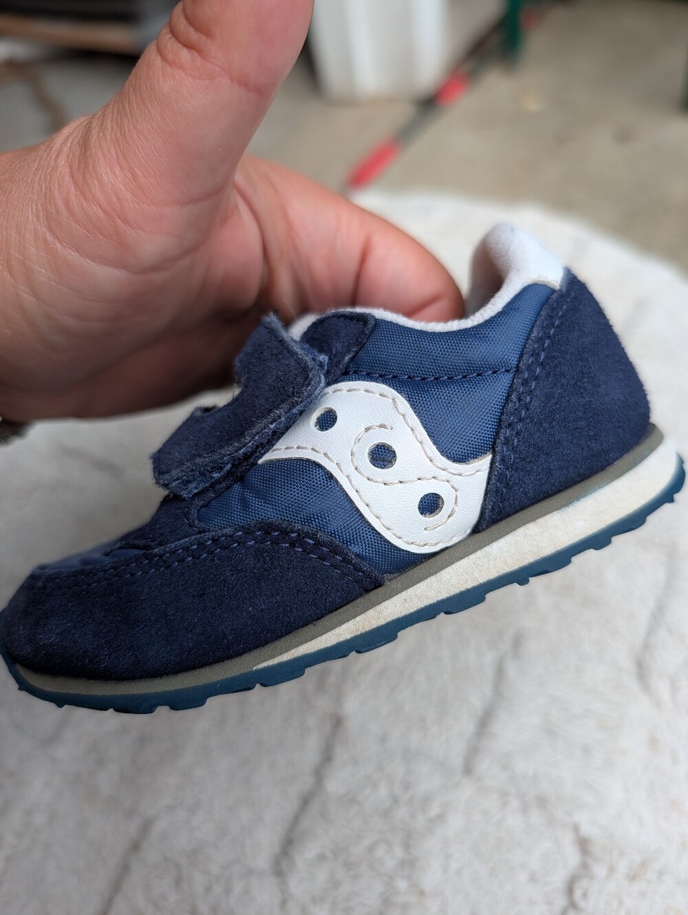Baby Saucony Jazz Navy Blue Velcro Sneakers Size 6M